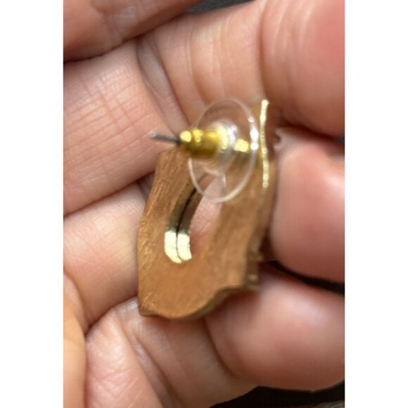 Elegant Gold & Yellow Crystal Clip-On Earrings With Rhinestone Accents - Picture 4 of 6